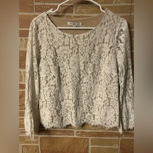Rose & Olive Women's White Lace Blouse